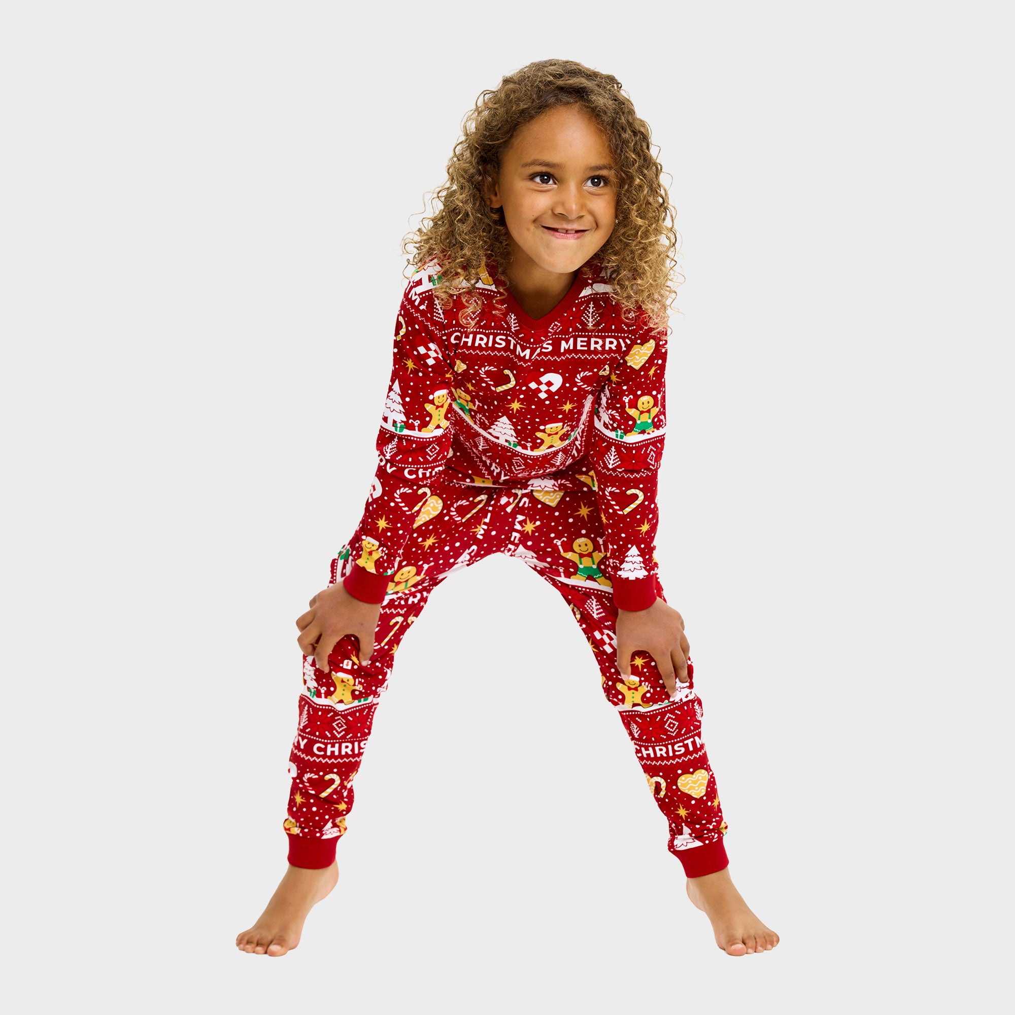 Christmas Cookie julpyjamas röd – Barn